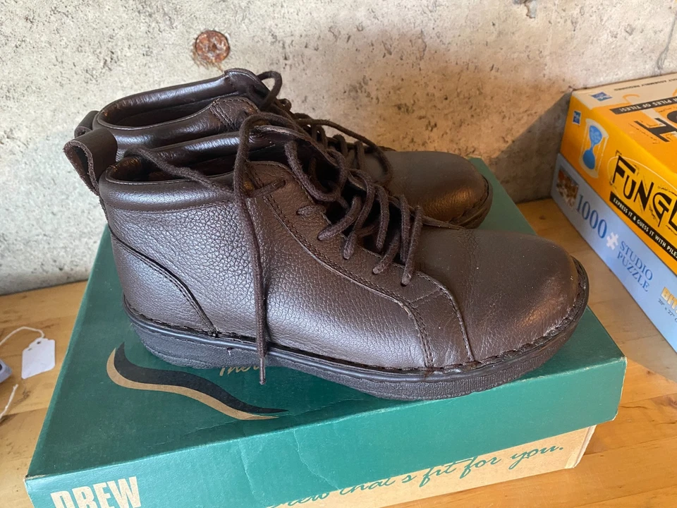 Drew Hilliard Brown Leather Casual Ankle Boots 40828-68 womens Size 5 M NWB - Image 3 of 4