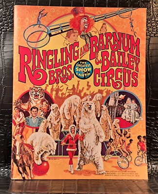 RARE Ringling Bros/Barnum/Bailey Circus Program Vintage 1977 w/ Poster Intact