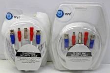 SET OF 2 Onn 75-Foot BNC Security Cable, BNC & DC Power Cable Camera &Monitoring