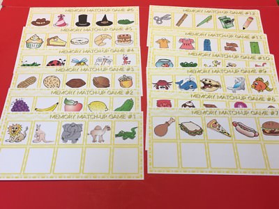 Montessori - Pre-Reading Series -  Matching Games 1-12  Laminated