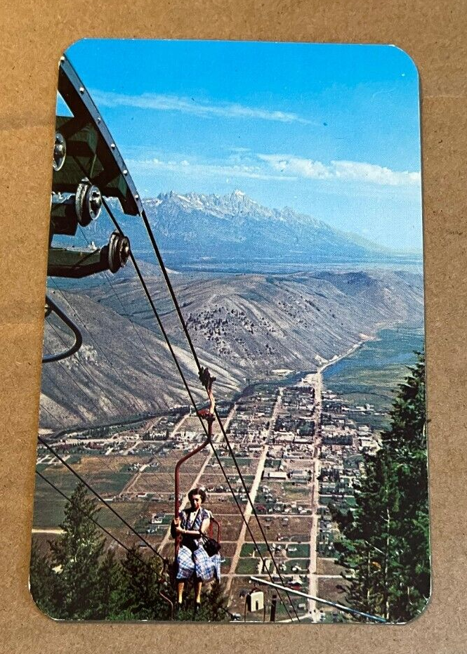 POSTCARD UNUSED SNOW KING MOUNTAIN CHAIR LIFT, JACKSON HOLE, WYOMING