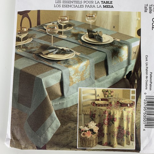McCall's Home Decorating M5439 Tabletop Essentials Tablecloths Placemats Runners - Picture 4 of 8