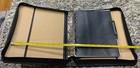 Black Leather 7-Ring Planner Organizer Binder Folio Zip Around 11 1/2" x 13 3/4”