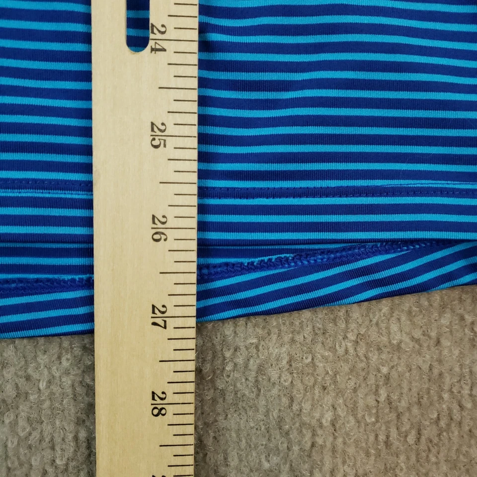 Under Armour Polo Shirt Womens XL Blue Striped Short Sleeve Casual Golf Tennis - Image 3 of 4