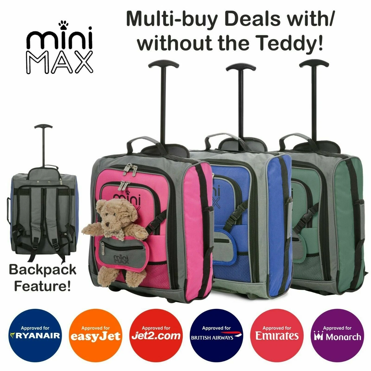 Kids clearance backpack suitcase