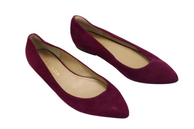 ESCADA Schuhe Damen EU 39 Wildleder Leder Spitz Zehen Lila