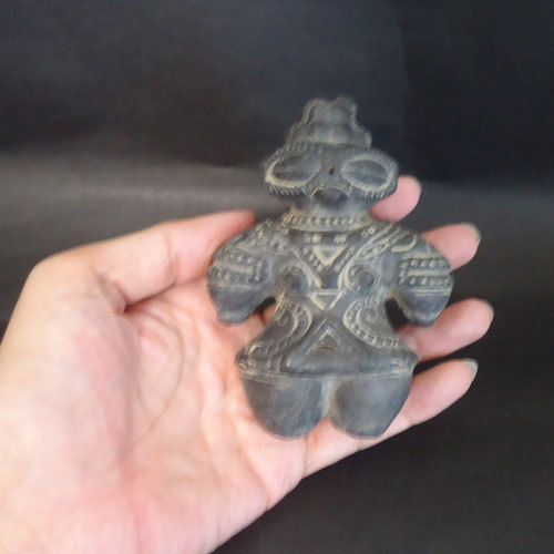 Goggles Eye Dogu Jomon Clay Statue Earthen Figure 11cm Replica Japan