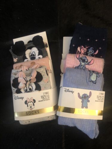 (6 Pair) Disney Women 3 Pack Socks (2 packs) NEW w/ Tags  SHIPS FREE/FAST - Afbeelding 1 van 2