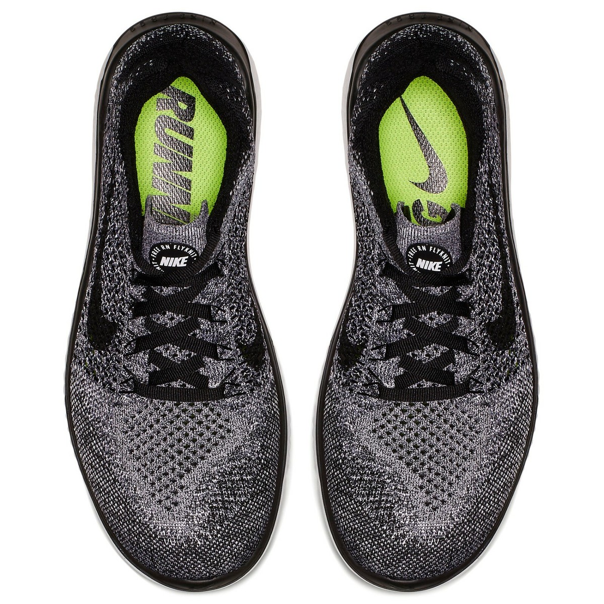 Nike Free RN Flyknit 2018 942839-101 White/Black/Volt Women's