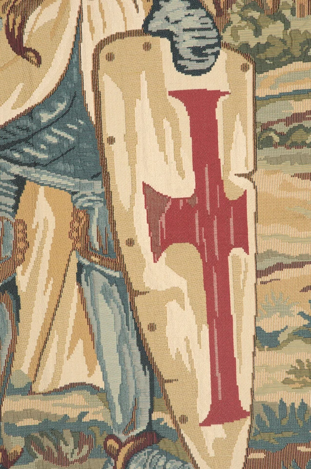 Tapiz Europeo Templier, Colgante de Pared Decorativo, Batallas y Torneos Tema Foto 4 de 4