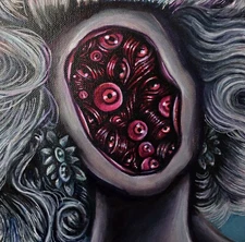 Horror Painting Woman Without Face 8x8