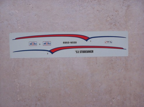 VINTAGE DECALS AMT/ERTL 1/25ème 1953 STUDEBAKER STARLINER COUPE