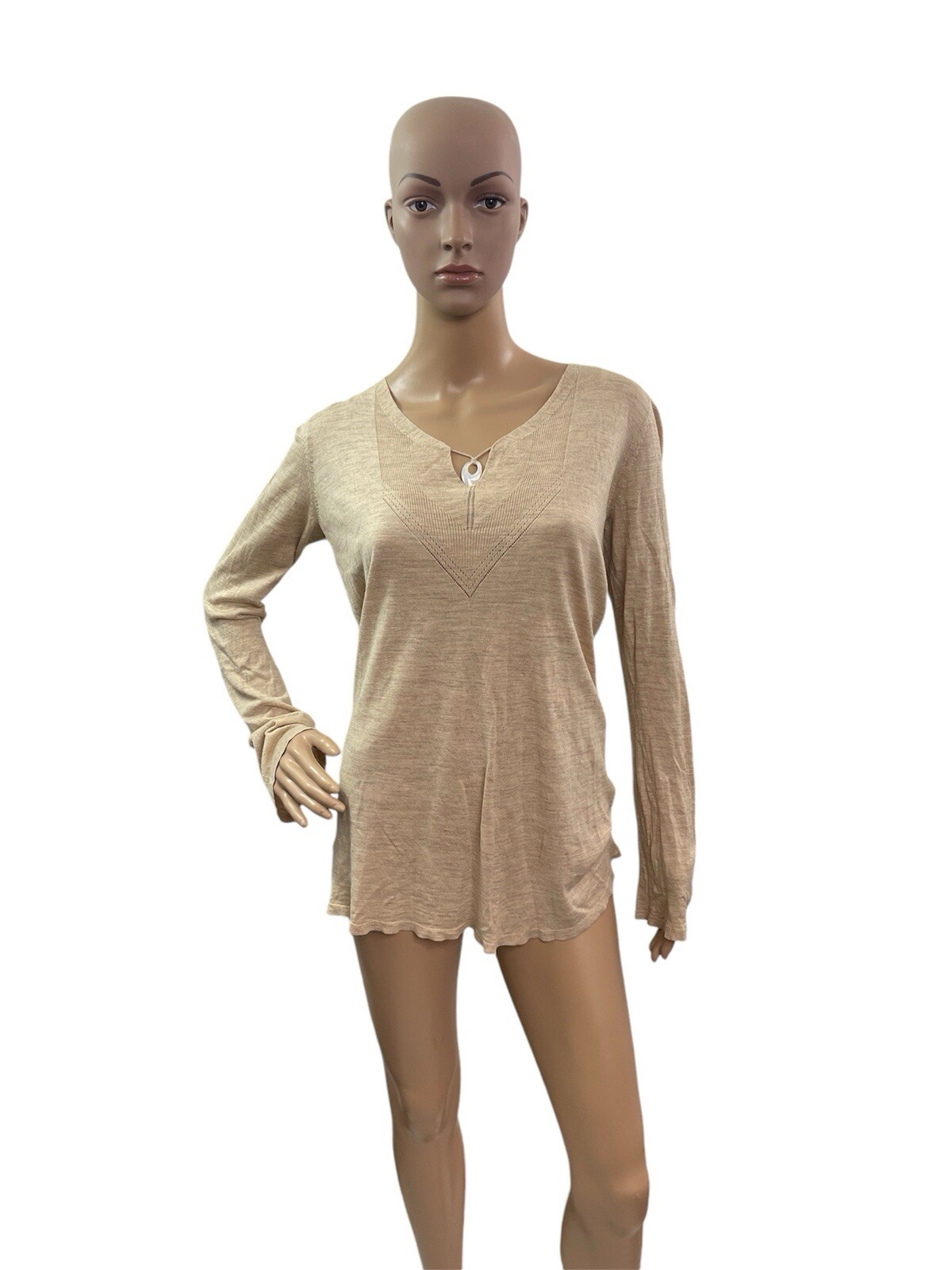 Banana Republic Womens Medium Long Sleeve V-Neck Silk Cotton Lightweight Sweater
