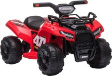 Macchina Elettrica Bambini 6V Quad Fari e Pedale 18+ Mesi Rosso 189V90RD DecHome