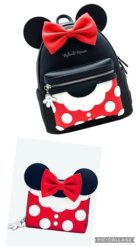*NEW EXCLUSIVE 2 PACK* Loungefly XLASR Minnie Mouse Dress Mini Backpack & Wallet