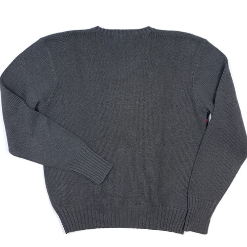 Polo Ralph Lauren Vintage Jumper Large Men Sweater V Neck Grey Stripe Tag M BNWT - Imagen 11 de 18