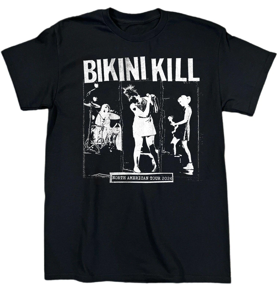 T-shirt Noir Unisexe Bikini Kill Stage Moment - Coupe Régulière, Coton, Neuf Avec étiquettes