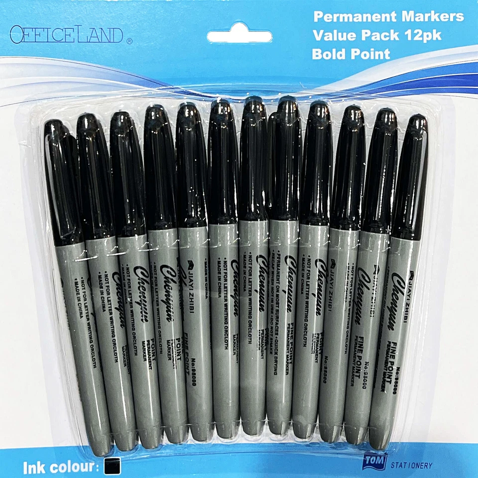 Black Permanent Marker Markers Pen Office Stationery