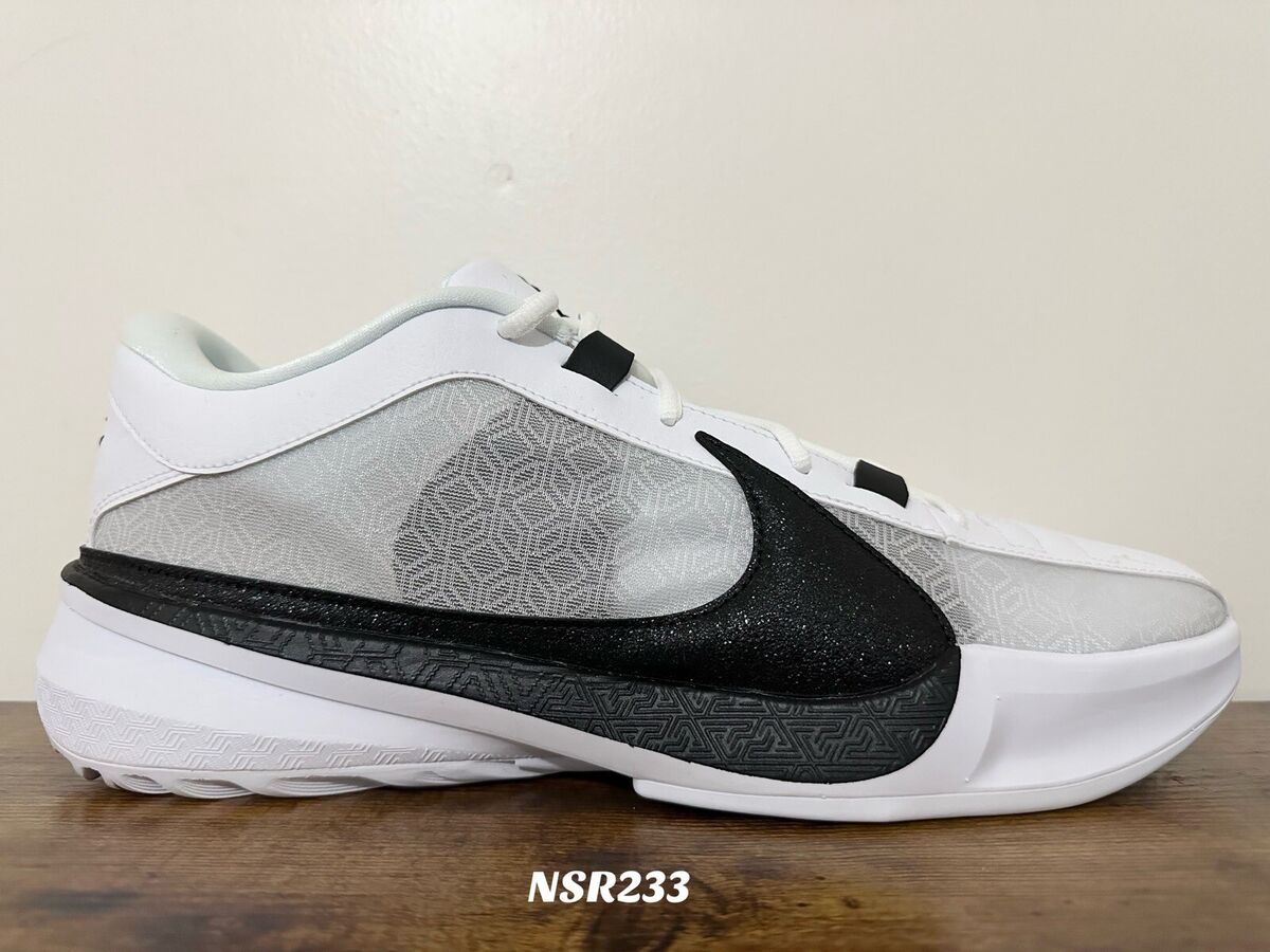 NIKE ZOOM FREAK 5 TEAM WHITE BLACK BASKETBALL SHOES DZ2946 NIKE ZOOM FREAK 5 TEAM WHITE BLACK BASKETBALL SHOES DZ2946