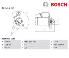 Starter Bosch 0986017661 for Nissan Primera Almera II