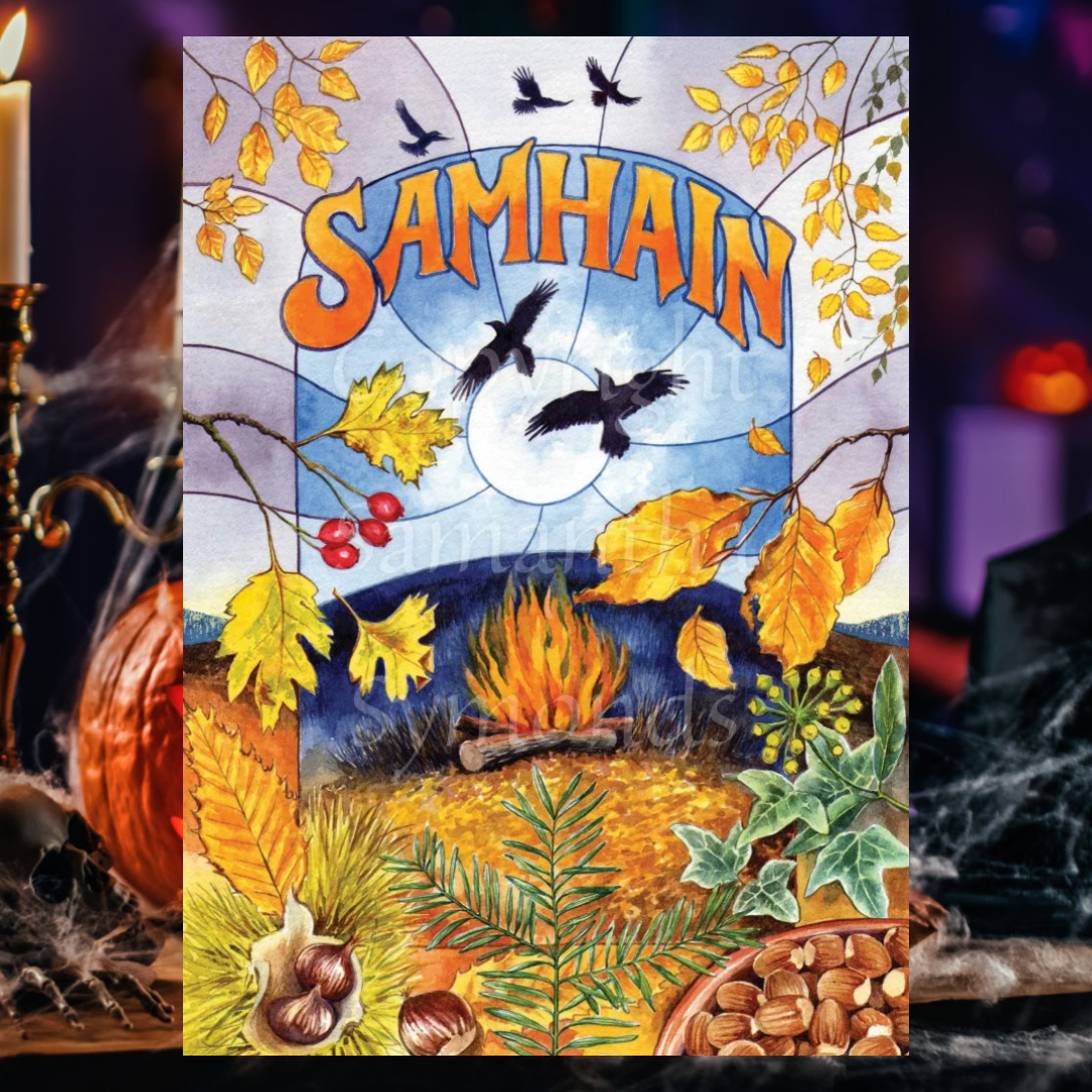 Samhain Greeting Card - by Samantha Symonds - Sale For Our Animal Charity