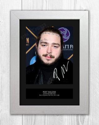 Post Malone (3) A4 signed mounted photograph picture poster. Choice of frame.