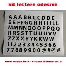 KIT LETTERE ADESIVE AUTO MOTO VETRINE ALTEZZA CM. 2  - KIT1 - FONT A SCELTA