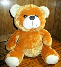 Vintage Teddy Bear Brown White 13" Plush Stuffed Animal Soft Collectible Toy 555