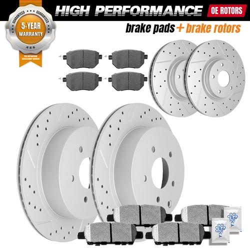 Front & Rear Brake Rotors + Brake Pads for Nissan Murano Infiniti FX35