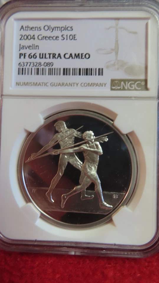 2004 Greece Greek Olympics Athens Javelin .925 34 gram silver coin NGC PF66 proo - Image 3 of 4