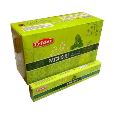 Tridev Hand Rolled Patchouli Incense Sticks Premium Scent Masala Agarbatti 180g