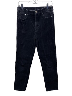 Divided H&M Corduroy Pants Junior Size 10 Black Wide Leg High Rise 30” X  27” - Main Image