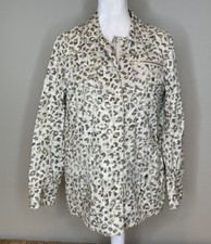 Chico s Women s Full zip Lightweight Jacket Size 1 Leopard print H6