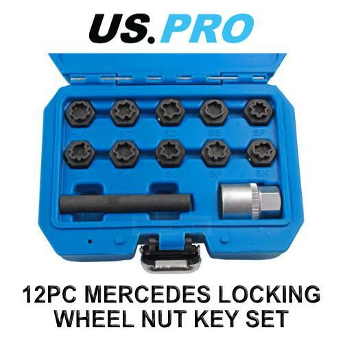 US PRO Tools 12PC Master Mercedes Locking Wheel Nut Key Set 3418