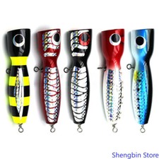 19cm 120g Handmade Wooden Popper, Topwater Fishing Lure for Tuna & Big Game