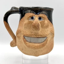 Vintage Ugly Funny Face Pottery Mug