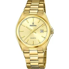 Festina F20555/3 Men's Gold Tone Dial And Bracelet Watch