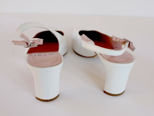 HÖGL Women's Slingback Shoes in Pearl White Leather Size 8,5 M - Picture 5 of 11