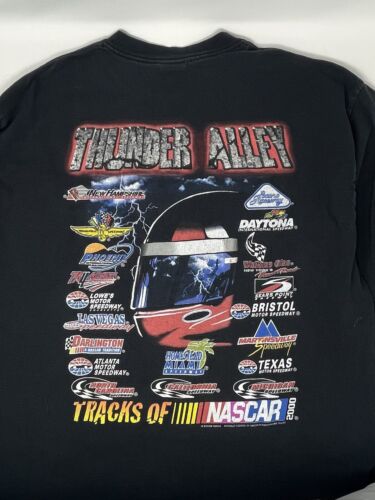 Vintage 2000s Y2K NASCAR Thunder Alley Long Sleeve Graphic T Shirt (XL)