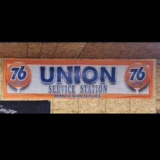 Union 76 Gas Station Banner – 2x8ft Vintage Service Sign Remake – Mancave Garage