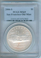 2006-S San Francisco Old Mint PCGS MS69 Silver Dollar Coin - RK436