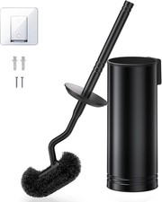 Toilet Brush and Holder Set Wall-Mounted Under Rim Deep Cleaning
