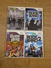 LOT (X4) Rockband /Guitar Hero Wii Games The Beatles Aerosmith Rock Band 1 & 2