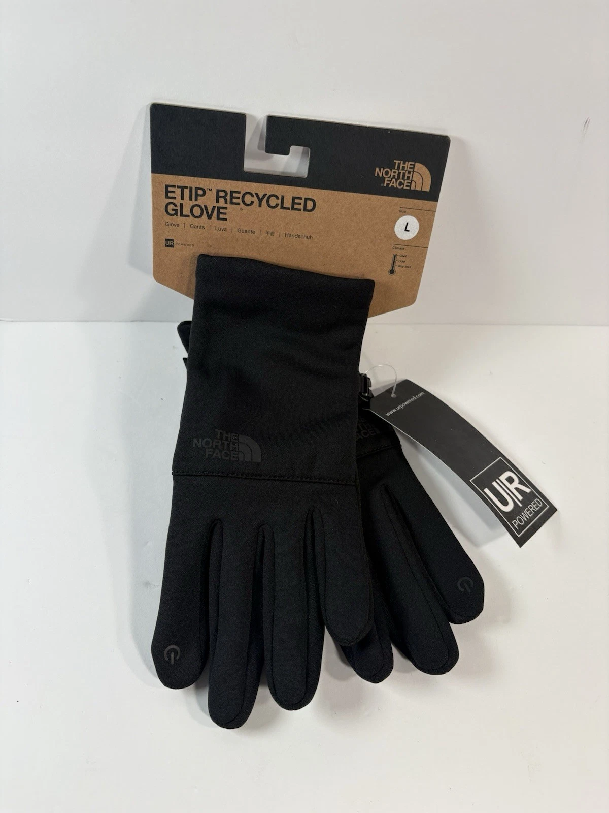 The North Face Women's Etip Recycled Black Glove Large Touchscreen Compatible