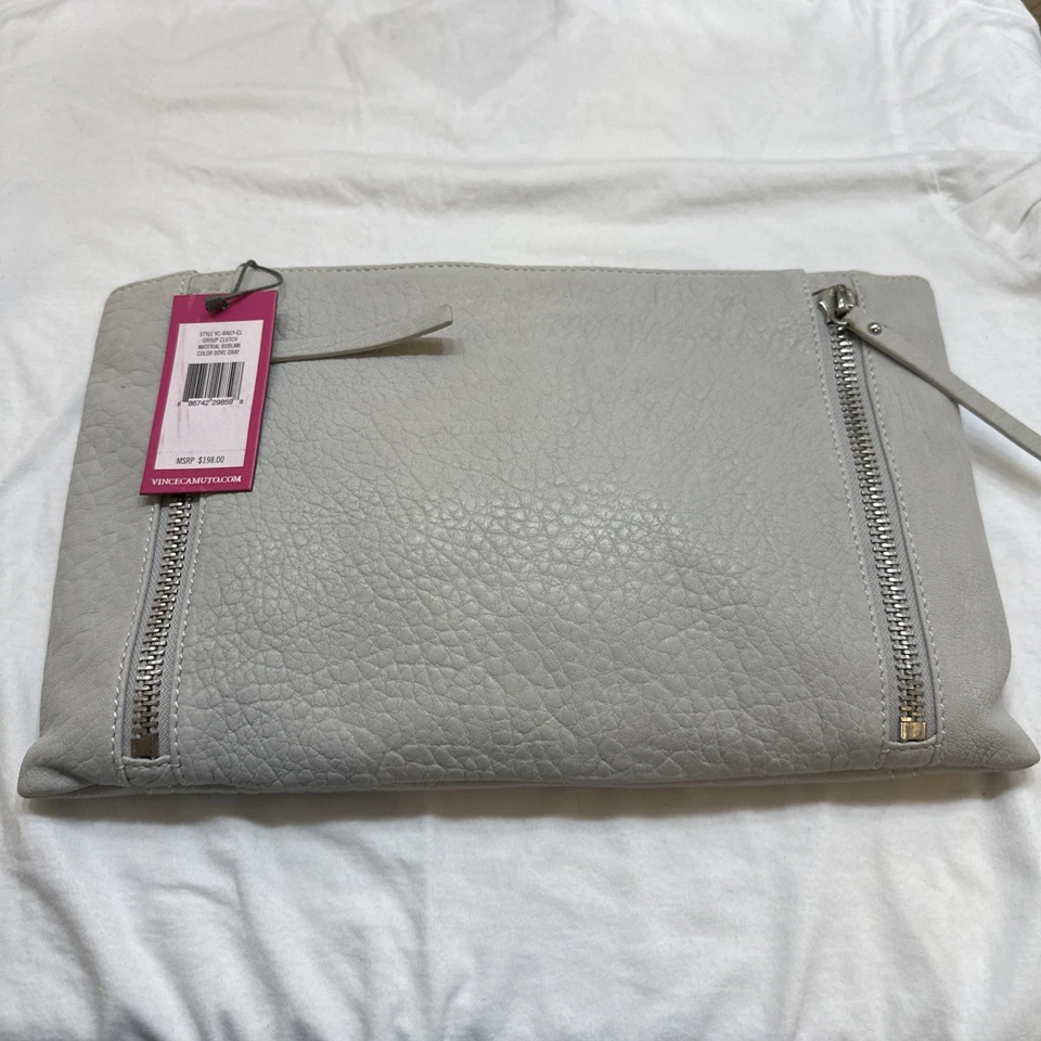 Nuevo bolso de mano Vince Camuto Baily Dove gris bublam cuero genuino precio de venta sugerido por el fabricante 198 USD Foto 2 de 4