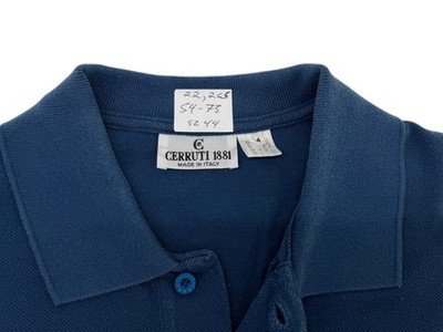 Cerruti 1881 Polo Shirt Men Sz 44 Blue Cotton Short Sleeves Made