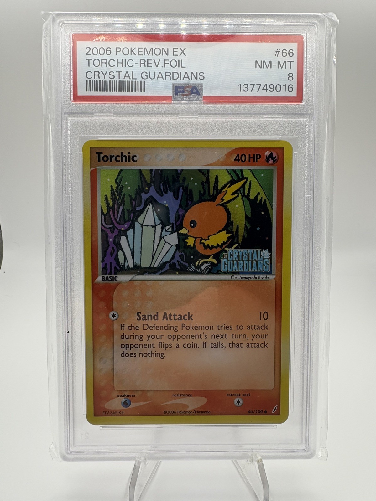 Torchic Reverse Holo 66/100 Crystal Guardians Pokemon PSA 8 New Cert