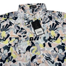 Bad Birdie Mens Large Multicolor Savannah Swing Short Sleeve Golf Polo Shirt NWT