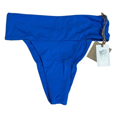 NWT Toast Signature Banded Bikini Bottoms, Electric Blue Lemonade, XS