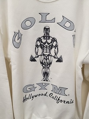Vintage Gold's Gym Hollywood, CA Off White Long Sleeve Crew Neck